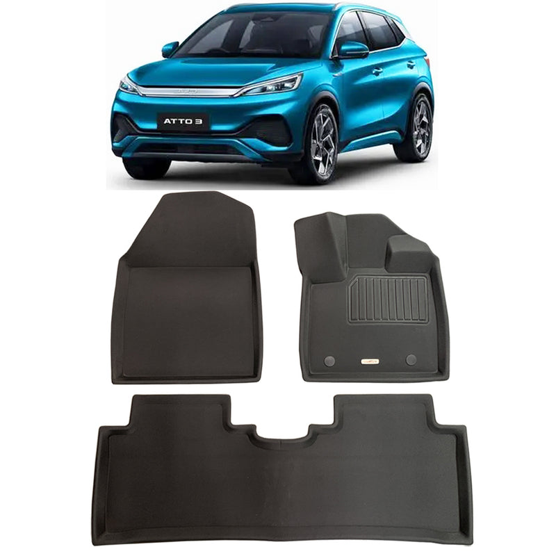 BYD ATTO 3 RHD Floor Mats 3D XPE Textured Waterproof Anti-Slip - Front Rear 2022-2025